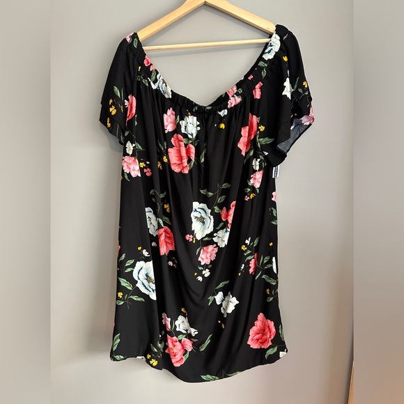 Old Navy Off Shoulder Floral Tropical Summer Dress Sundress Womens XXL New! - Picture 7 of 7
